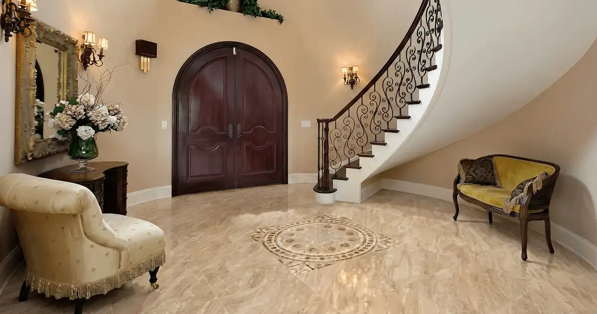 Entrance hall with professionally installed ceramic tile flooring in Norfolk VA