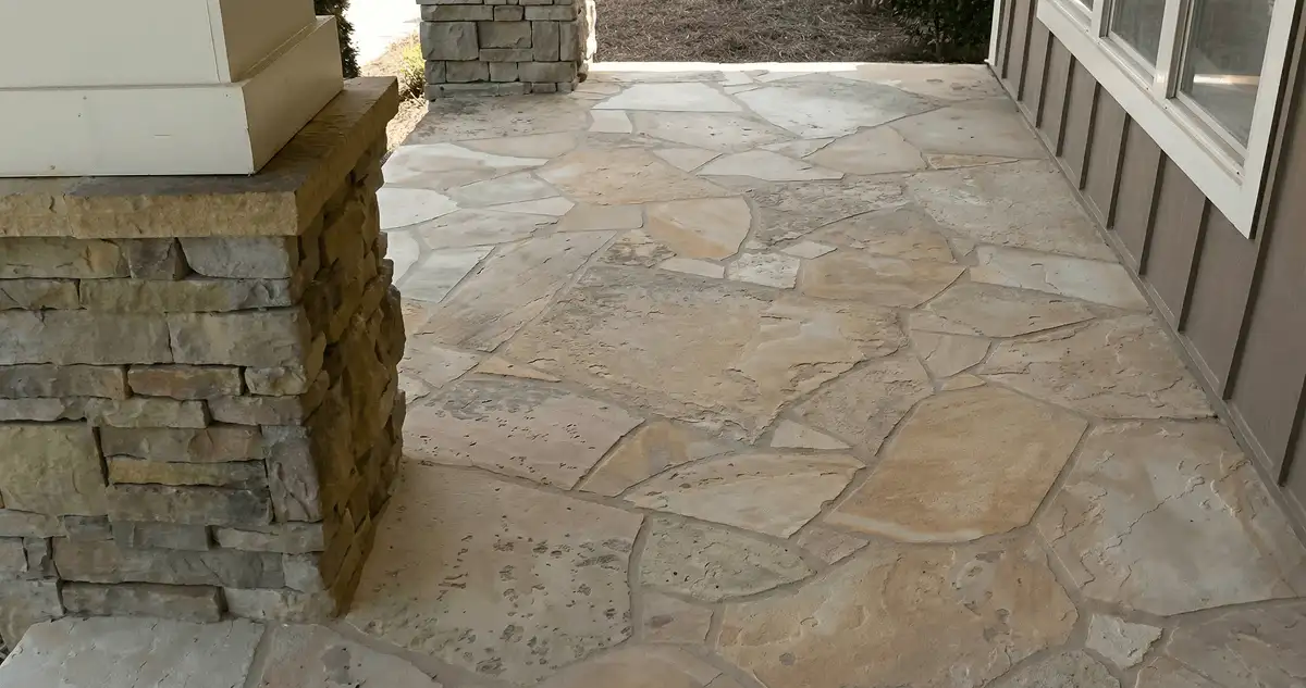 House entrance with professionally installed stone flooring in Norfolk VA