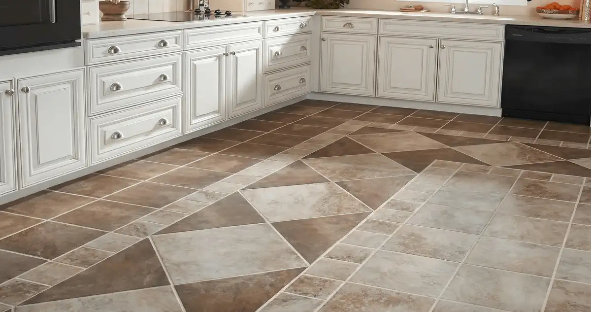 Kitchen with white cabinets and a professionally installed tile floor in Norfolk, VA